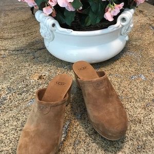 UGG Suede wooden clog